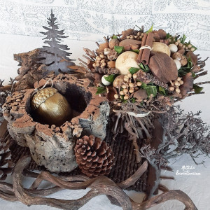 « Bouquet sec de cosses, bogues, baies et branchages »