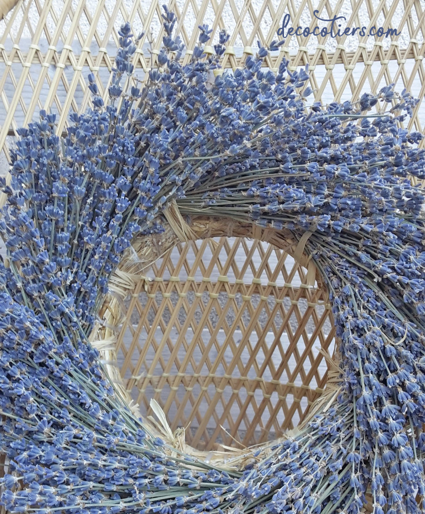 « Très jolie couronne de lavande bohème, 30 cm »