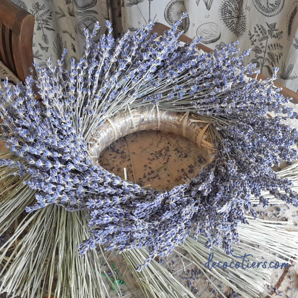 « Très jolie couronne de lavande bohème, 35 cm »