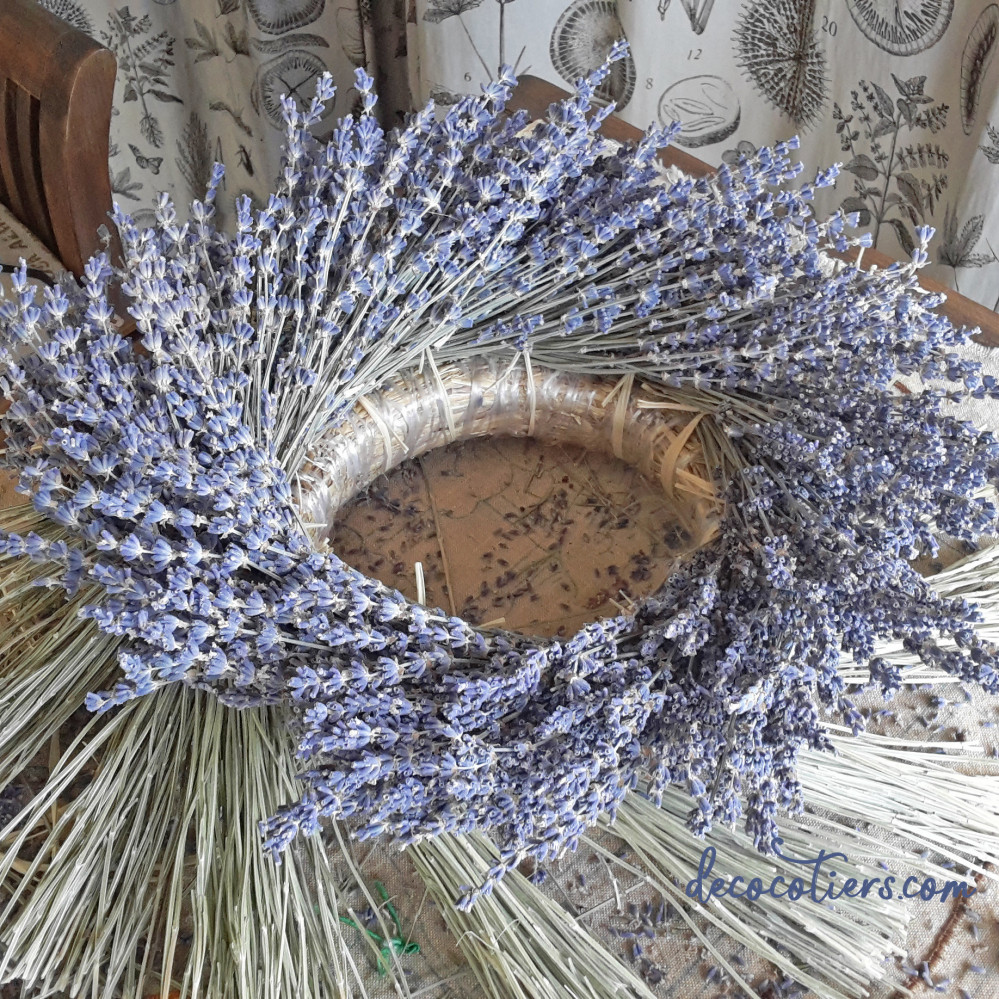 « Très jolie couronne de lavande bohème, 30 cm »