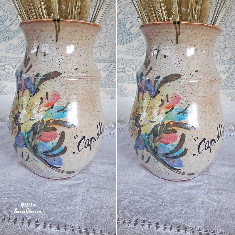 « Très beau vase du Cap d'Agde avec sa décoration florale »