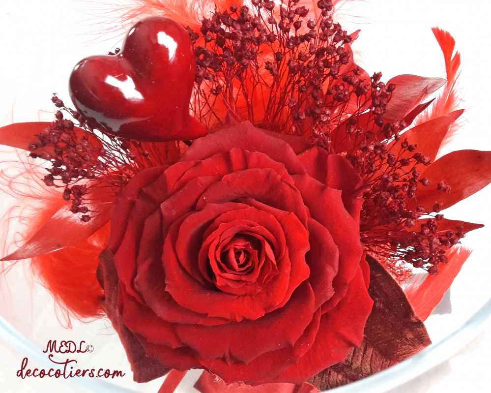 Pour lui dire « Je t'aime » : « Une rose éternelle dans son volumineux verre cognac »