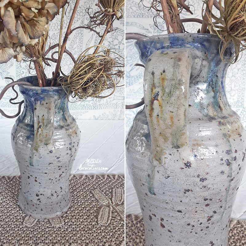 «&nbsp;Sublime pichet avec ses coulures d'émail indigo&nbsp;»