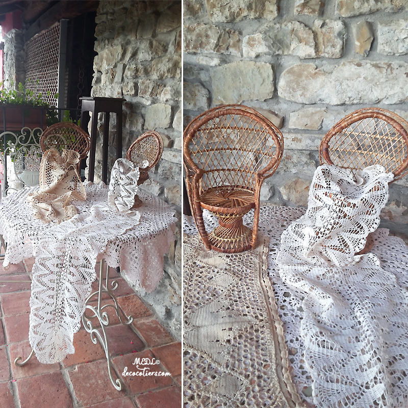 « Magnifique nappe ronde crochetée à la main »